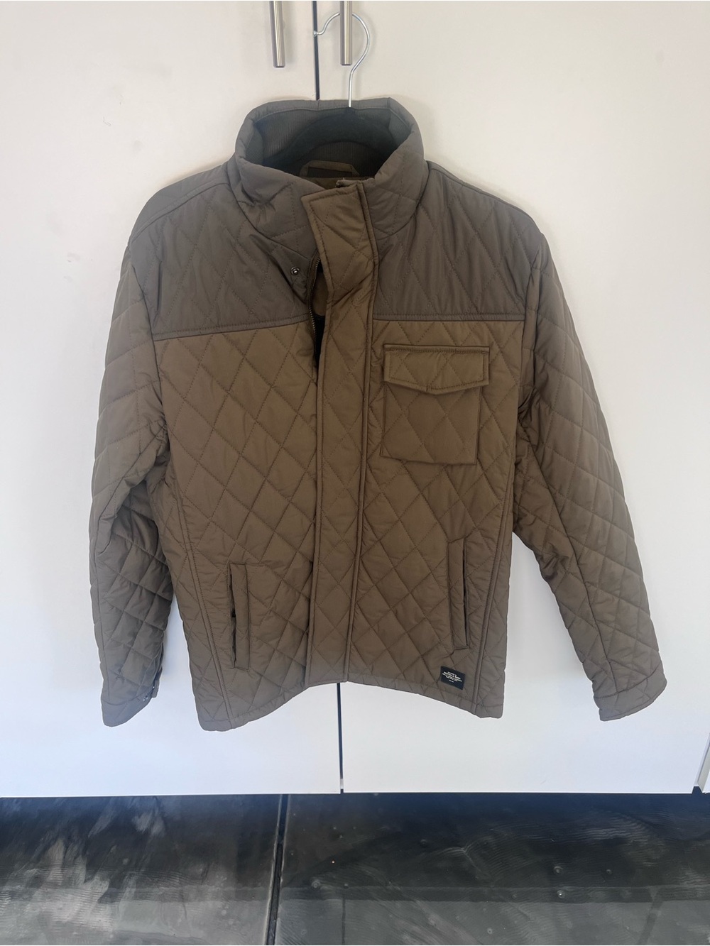 Scotch & Soda Quilted Puffer Jacket in Olive